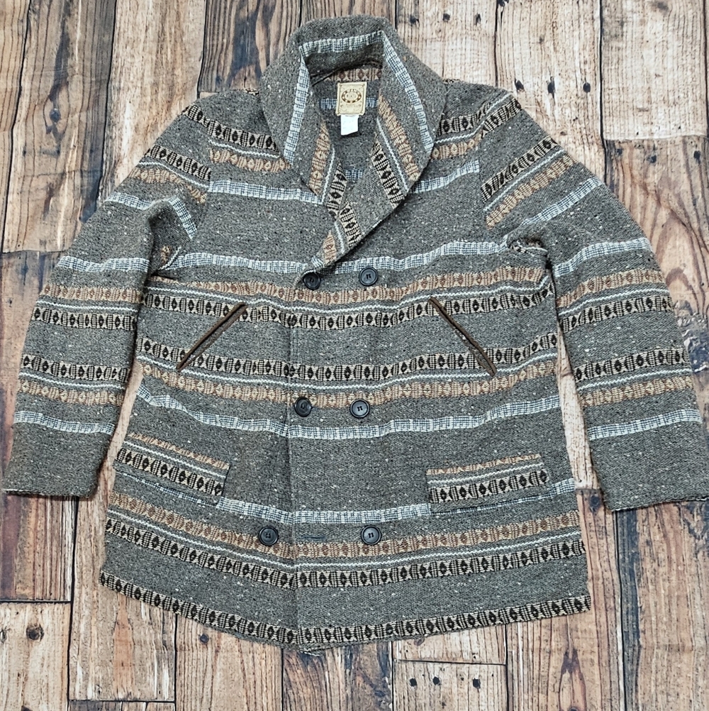 Vintage Wah Maker Frontier Wool Blend Western Jacket Coat Size Large Rare